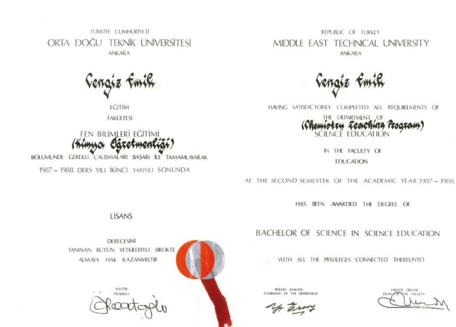 ODTÜ Lisans Diploması